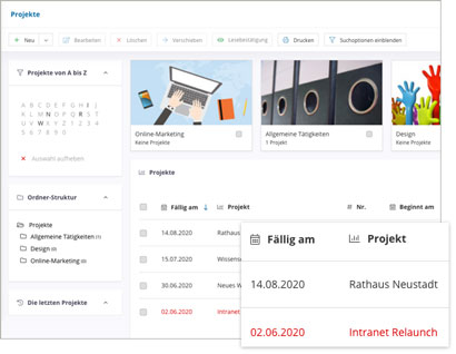 Intranet Software Modul Projekte