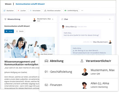 Intranet Software Modul Wissensmanagement